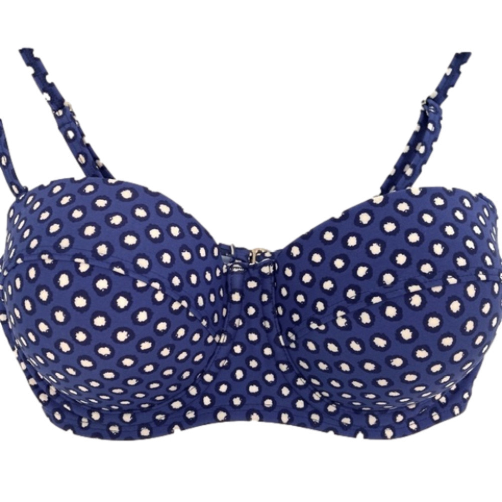 𝅺point ZERO BLUE POLKA DOT PADDED BIKINI TOP-Size 6
